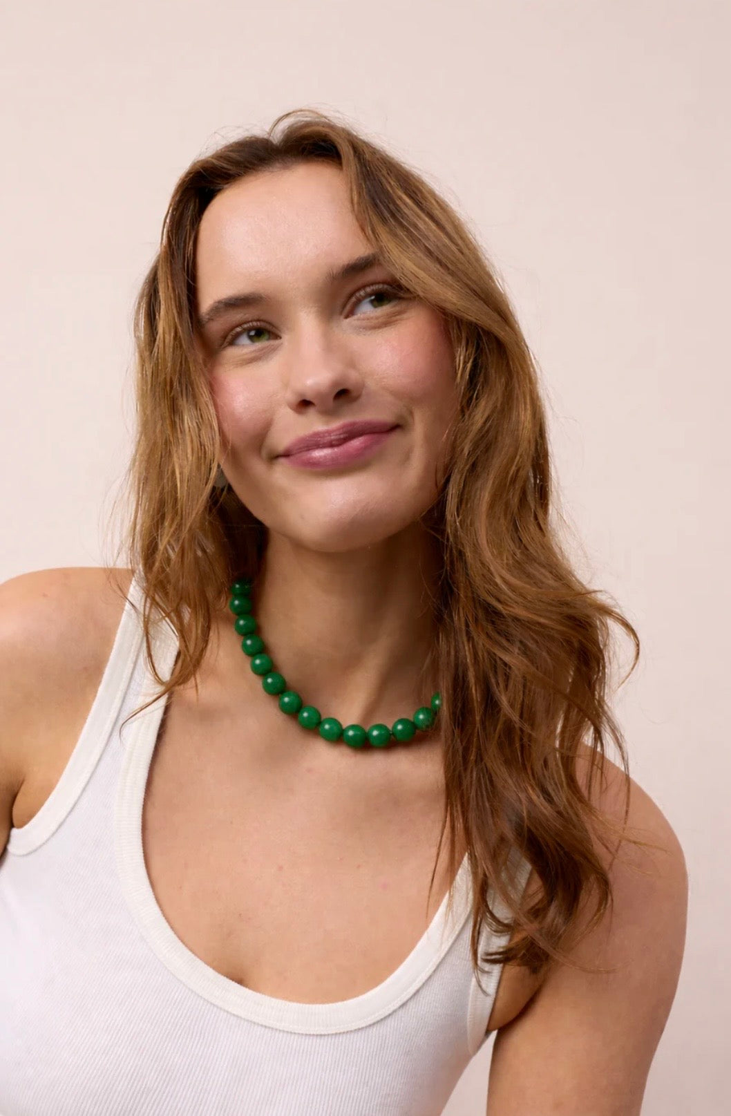 Faro Necklace, Green Jade