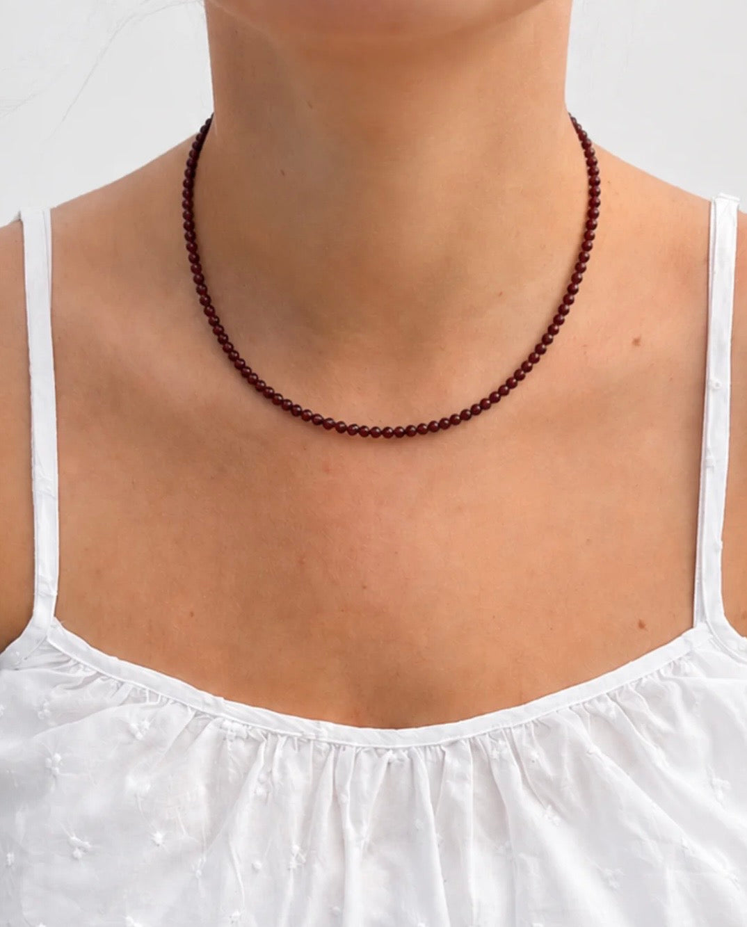 Luna Necklace, Garnet