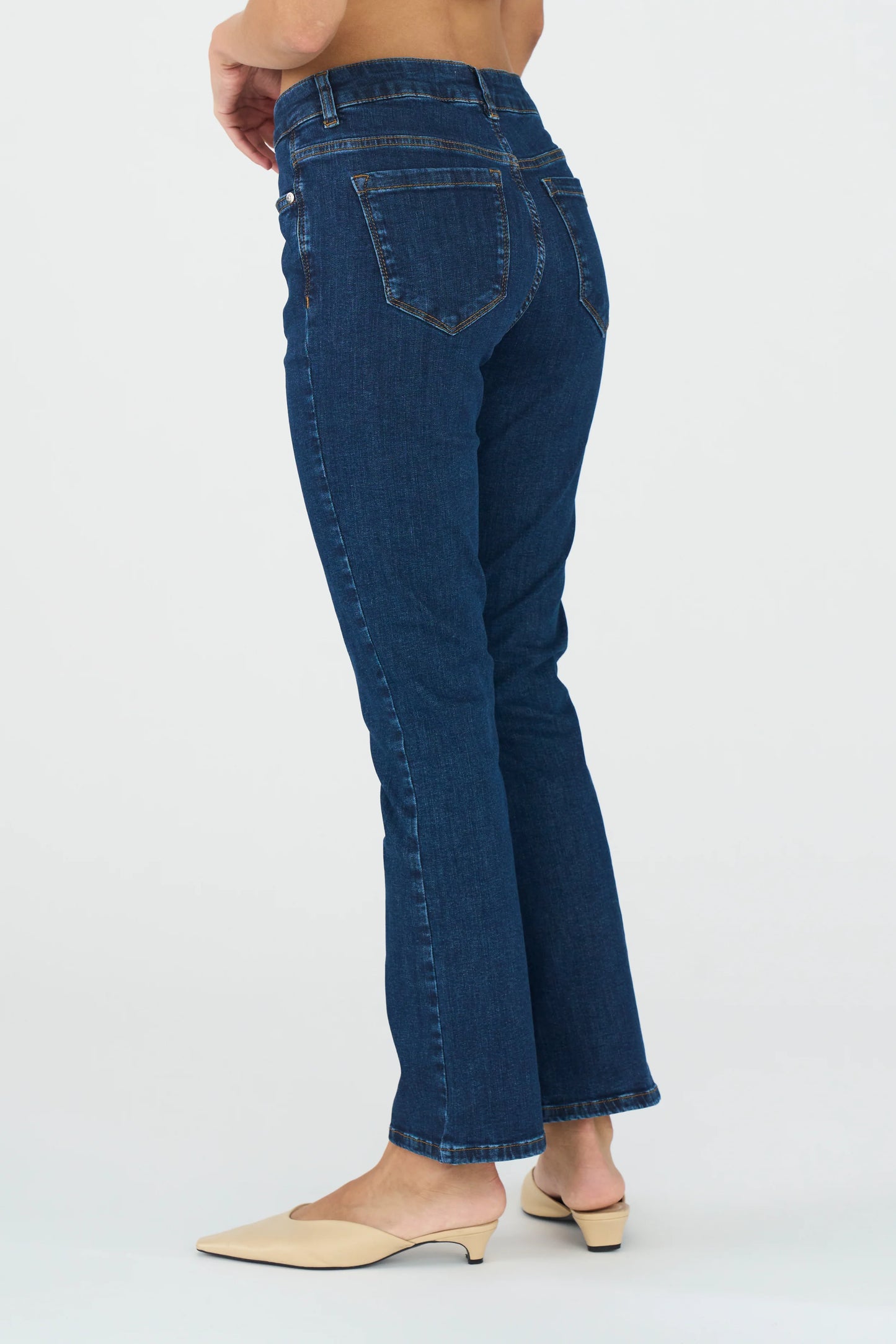 Johanna Kick Flare Jeans, Wash Middark Nottingham