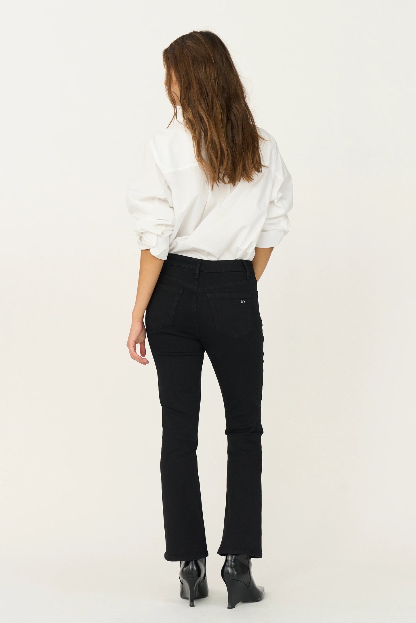 Johanna Kick Flare Jeans, Wash Cool Excellent Black