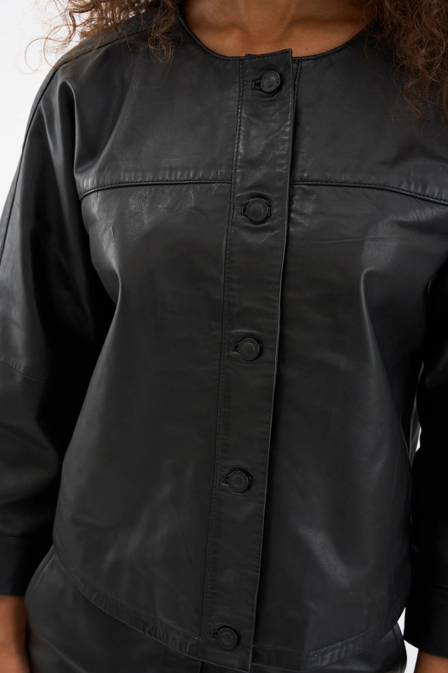 Kylie Jazz Leather Jacket, Black