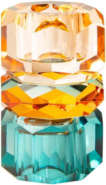 Crystal Holder, Peach/Amber/Petrol