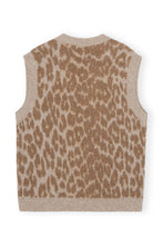 Ladda upp bild till gallerivisning, Leopard Jacquard Oversized Väst, Timber Wolf
