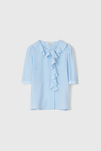 Xilla Silk Blouse, Fog Blue