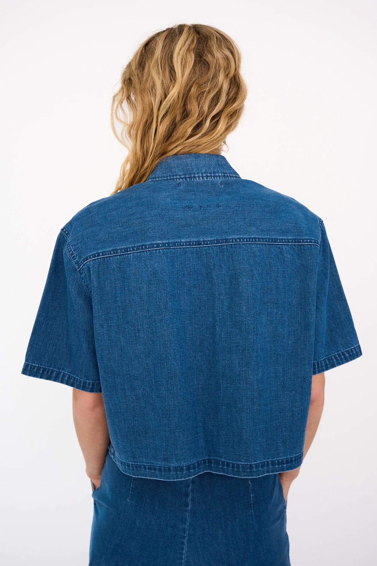 Malika Uta Oversize Shirt, Mid Blue Denim