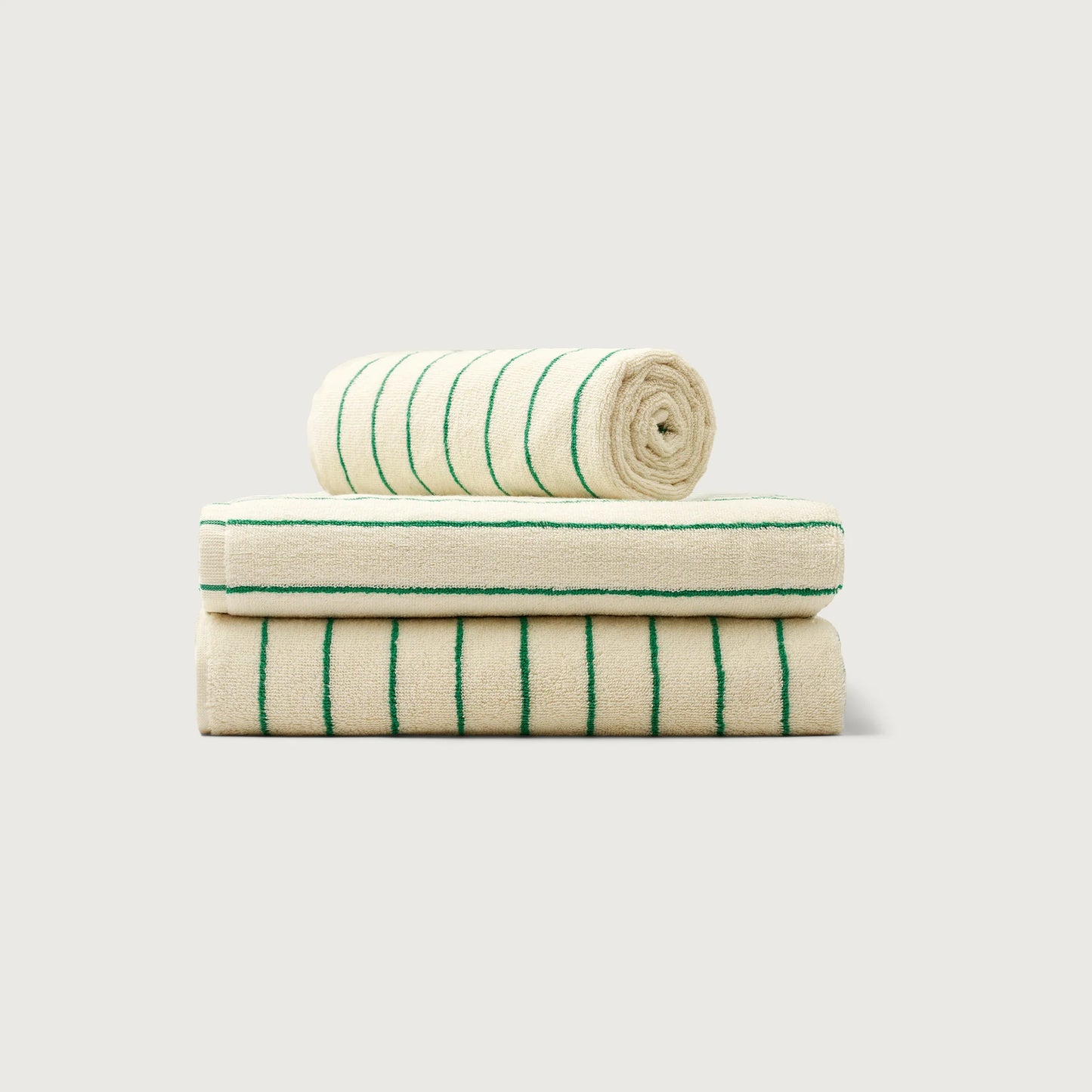 Naram Hand Towel, Pure White & Grass, Bongusta, Såininorden