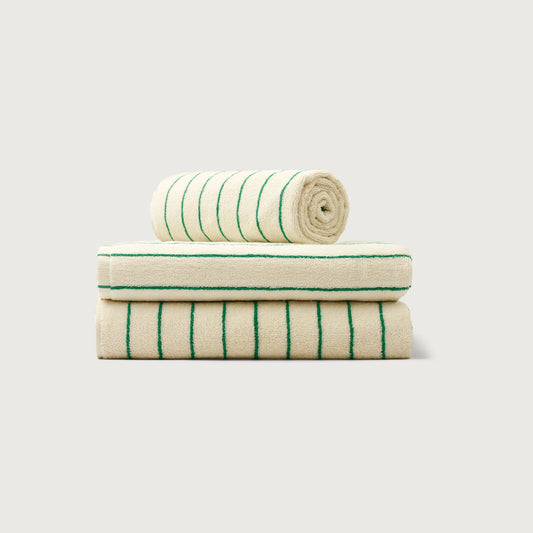 Naram Hand Towel, Pure White & Grass, Bongusta, Såininorden