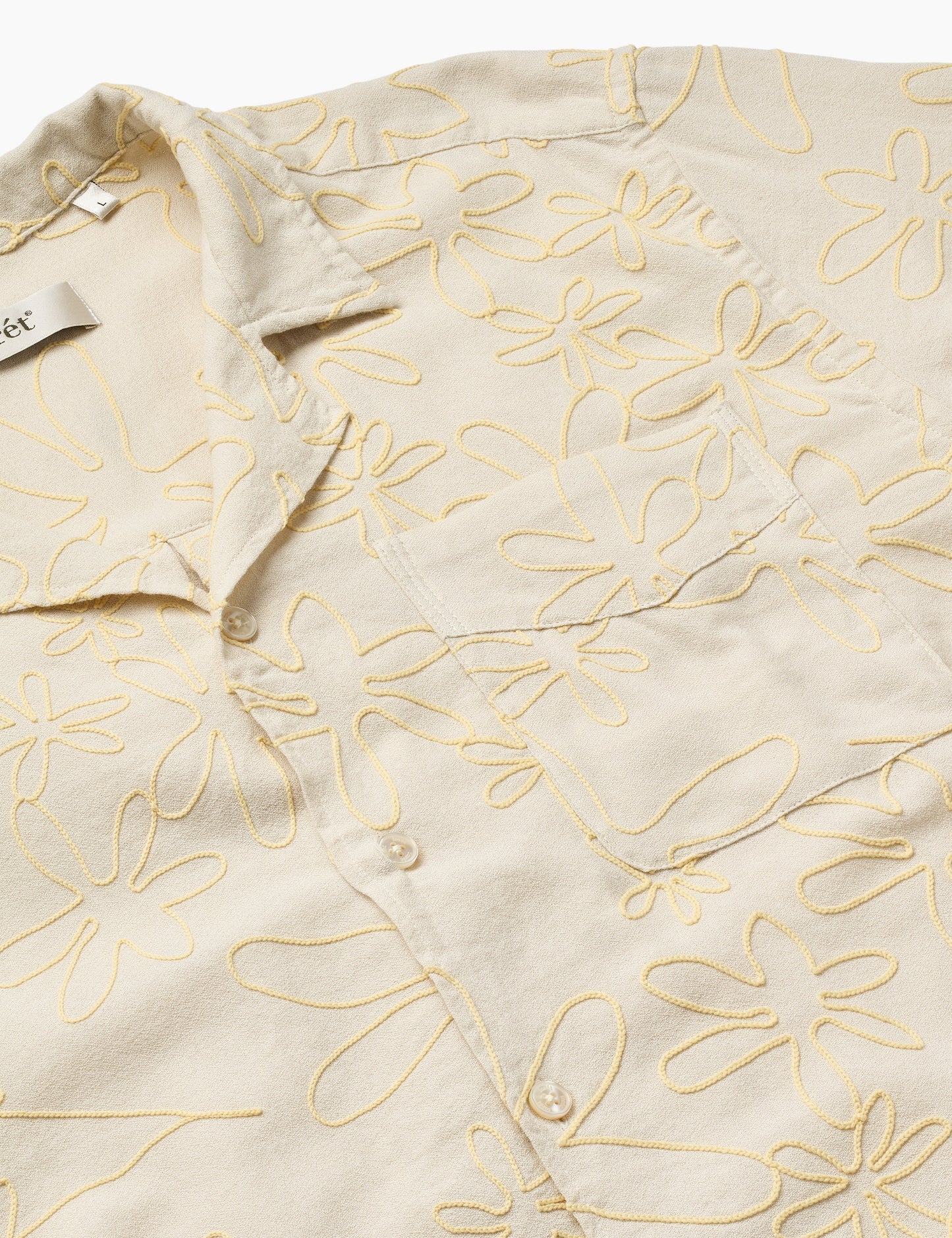 Peer Embroidery SS Shirt, Off White