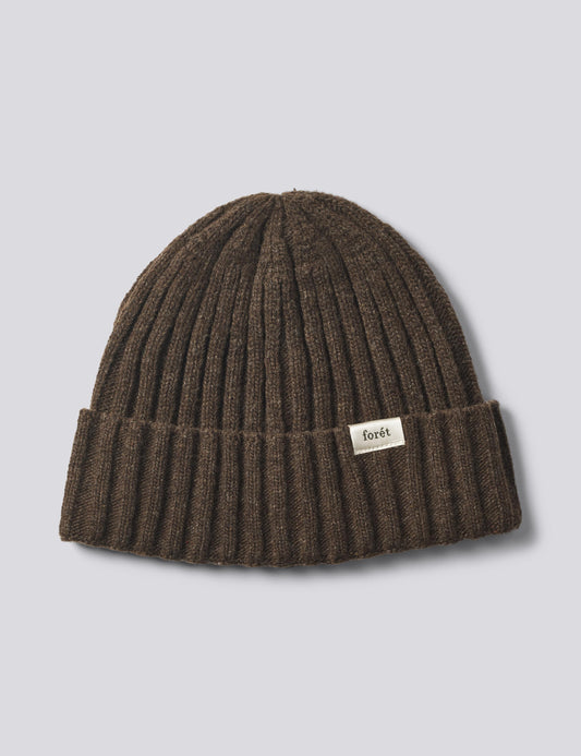 Relax Rib Lambswool Beanie Wood, Forét
