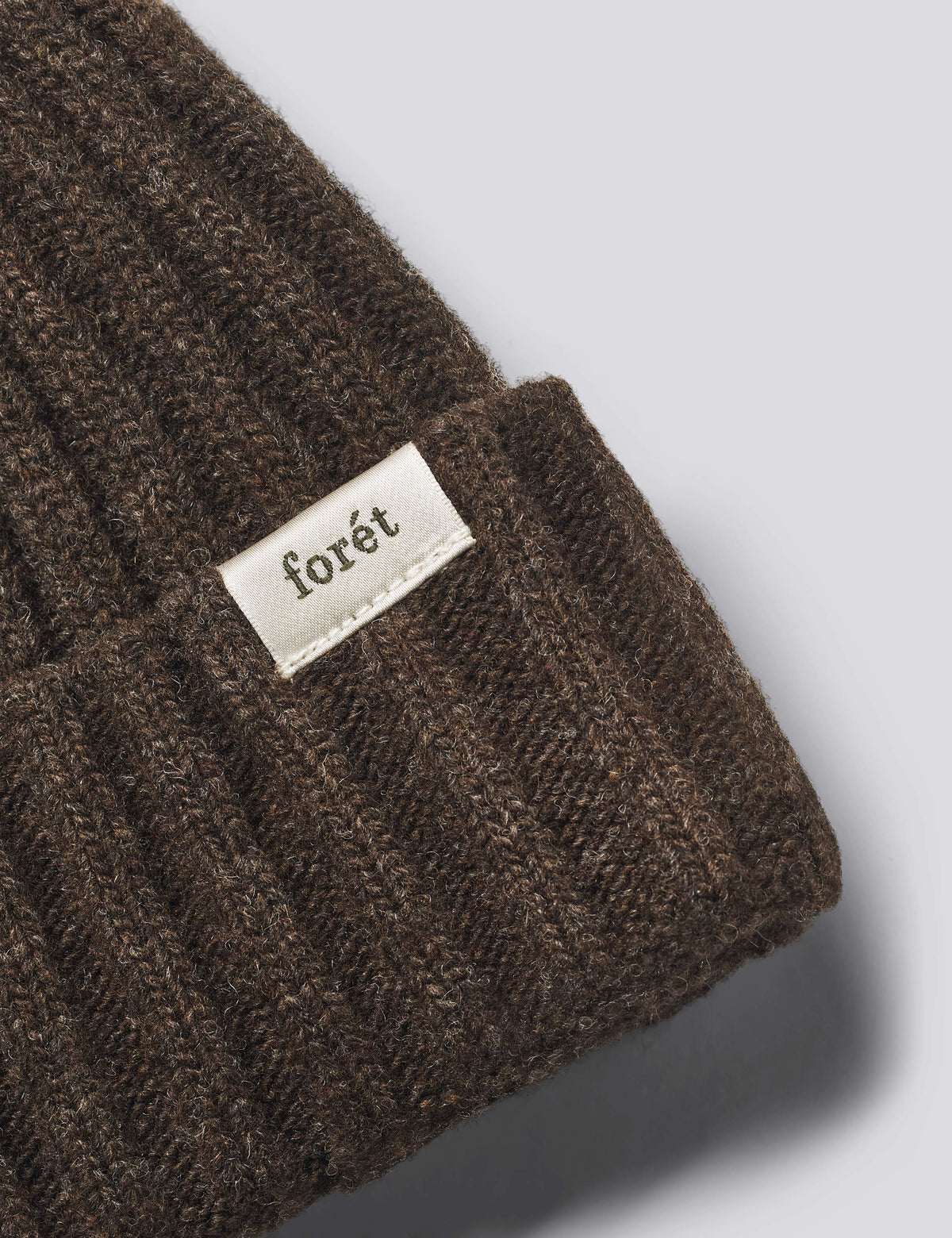 Relax Rib Lambswool Beanie, Wood