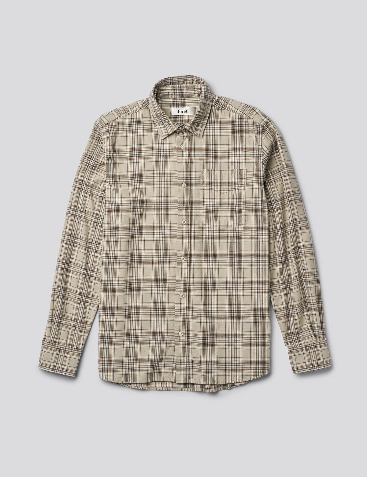 Ridge Flannel Shirt Khaki Check, Forét