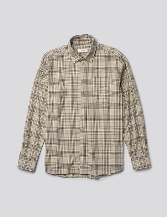 Ridge Flannel Shirt Khaki Check, Forét