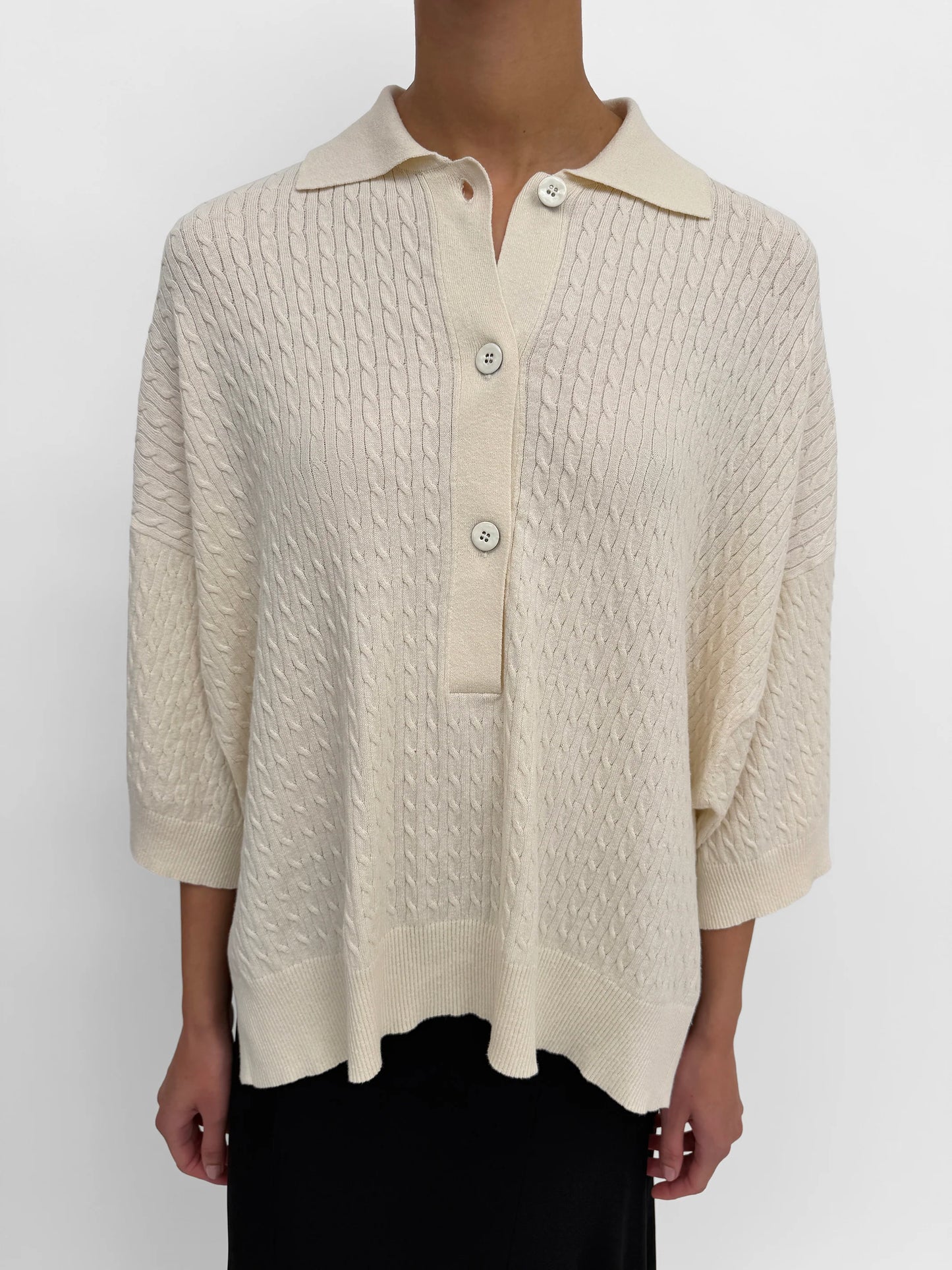 Adore Cable Sweater, Linen