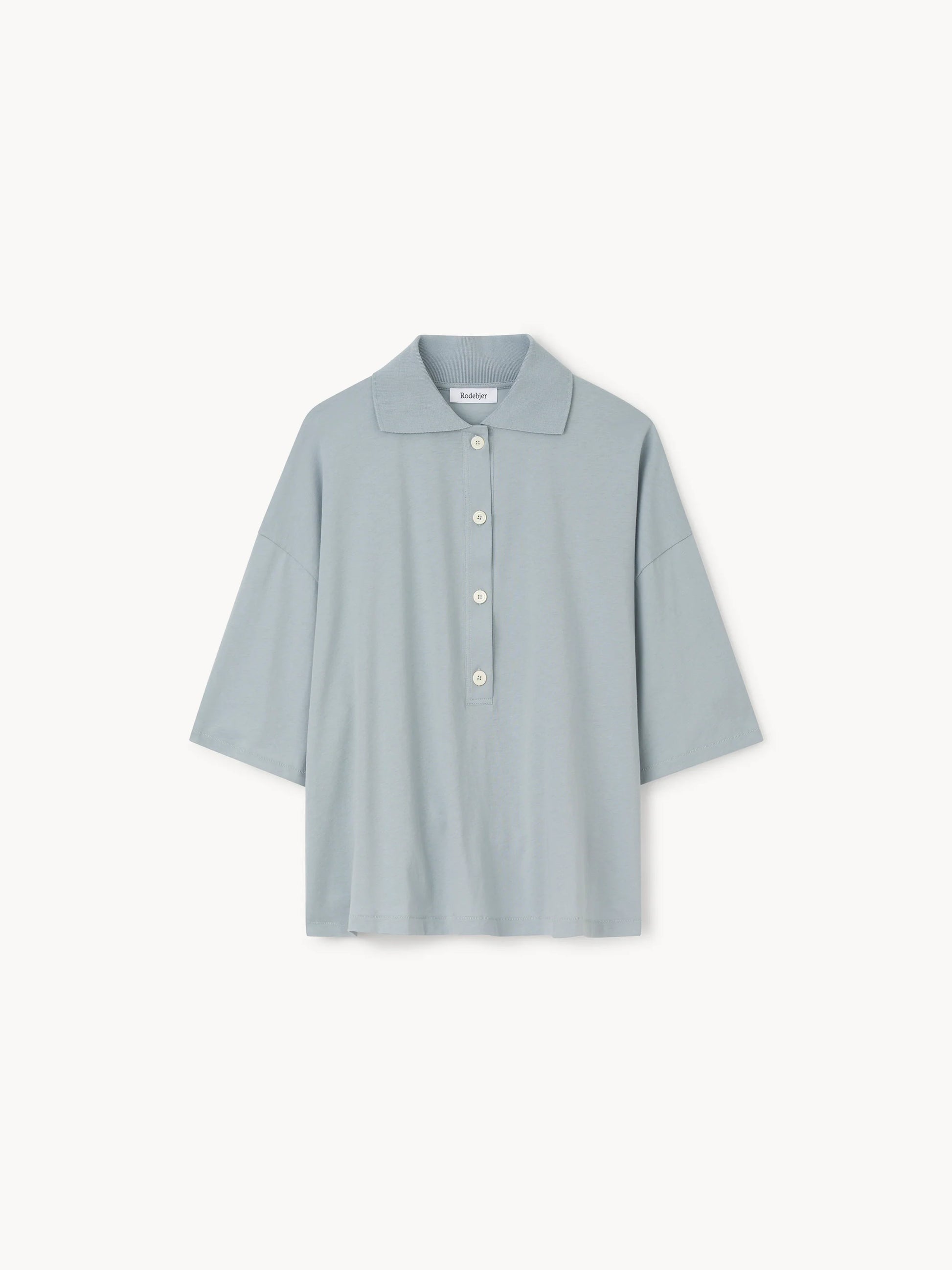 The Bliss Oversized Polo Shirt Pearl Blue, Rodebjer, Såininorden