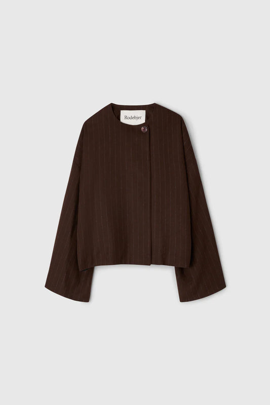 Cleo Pinstripe Blazer, Chicory Coffee