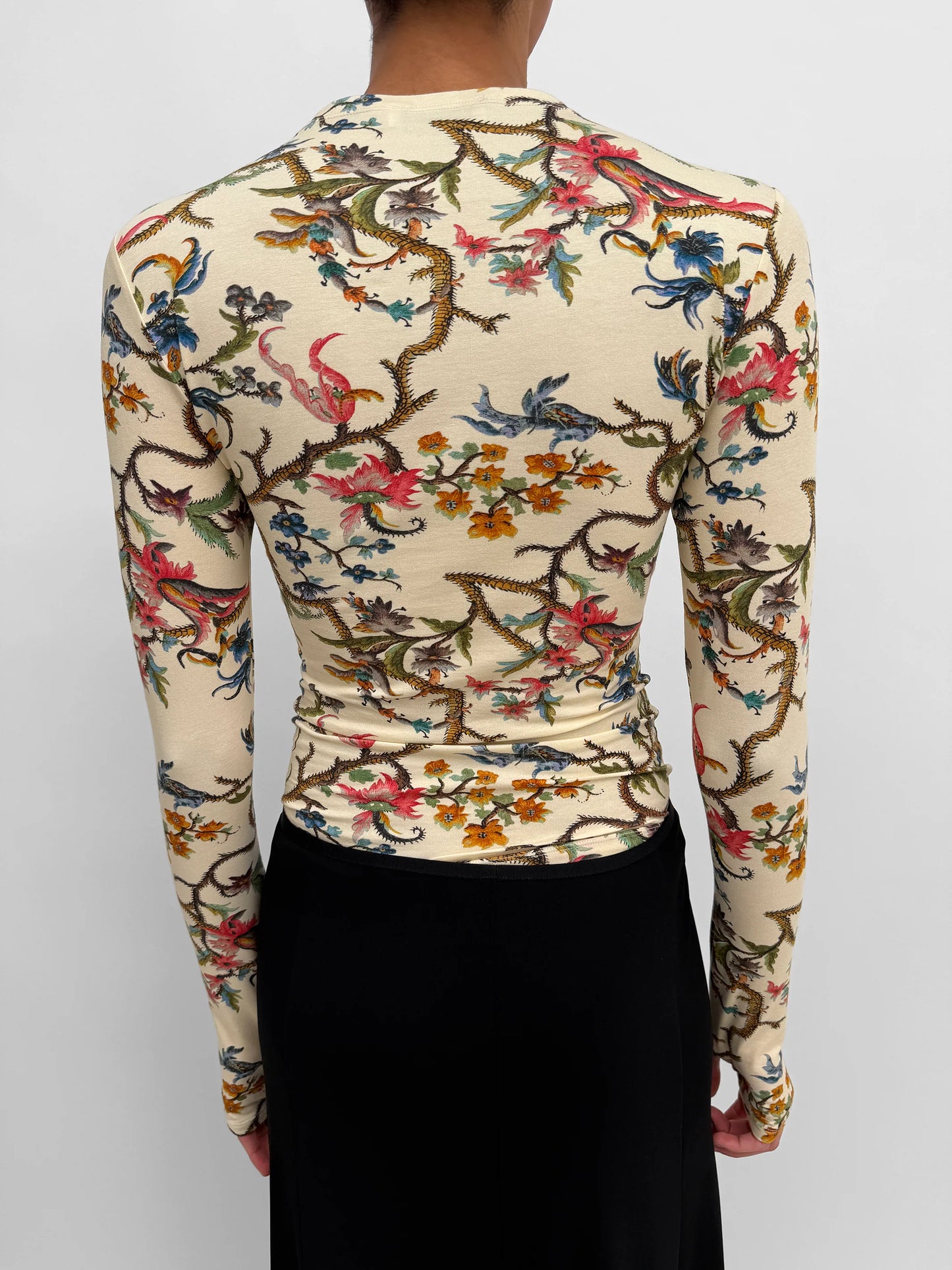 Karlai Long Sleeve Dance Top, Cream Multi