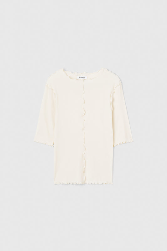 Samantha Rib Jersey Top, Off White