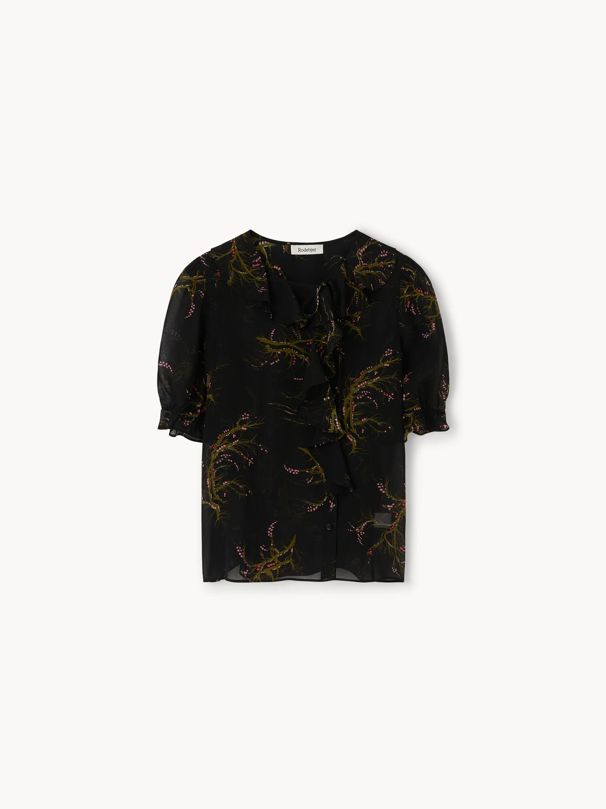 The Xandria Flounce Blouse Black/Olive, Rodebjer, Såininorden