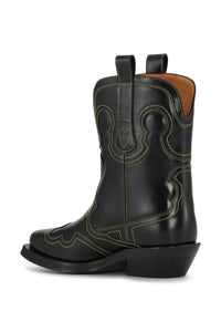 Broderade Western Boots, Black/Yellow
