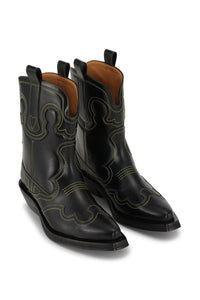 Broderade Western Boots, Black/Yellow