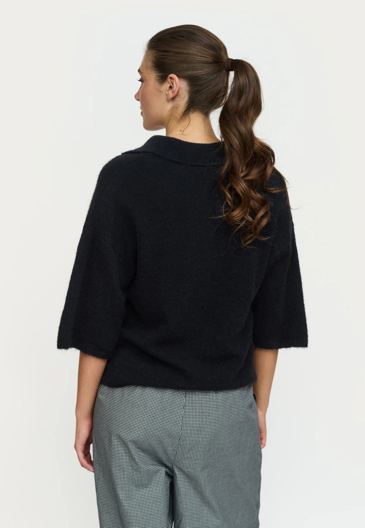 SRAllison Polo SS Knit, Black