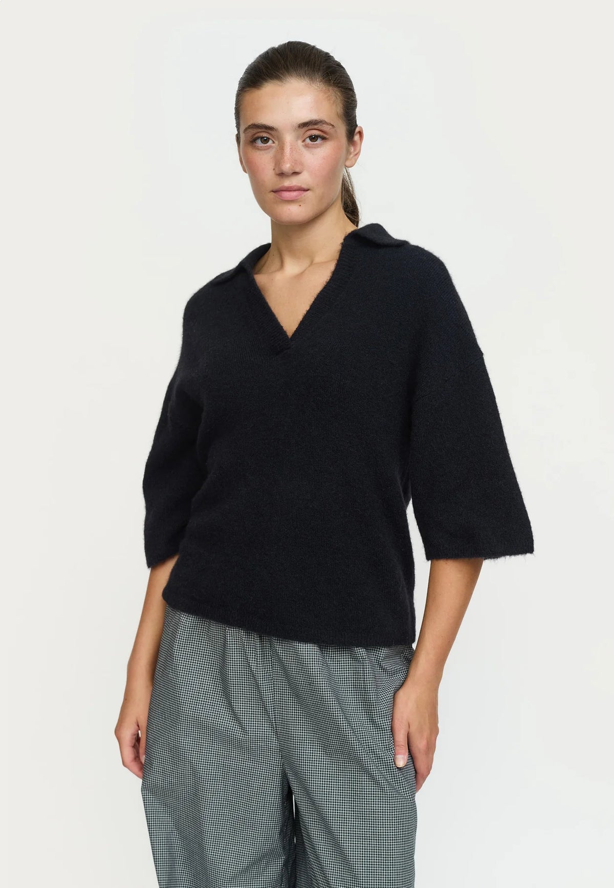 SRAllison Polo SS Knit, Black
