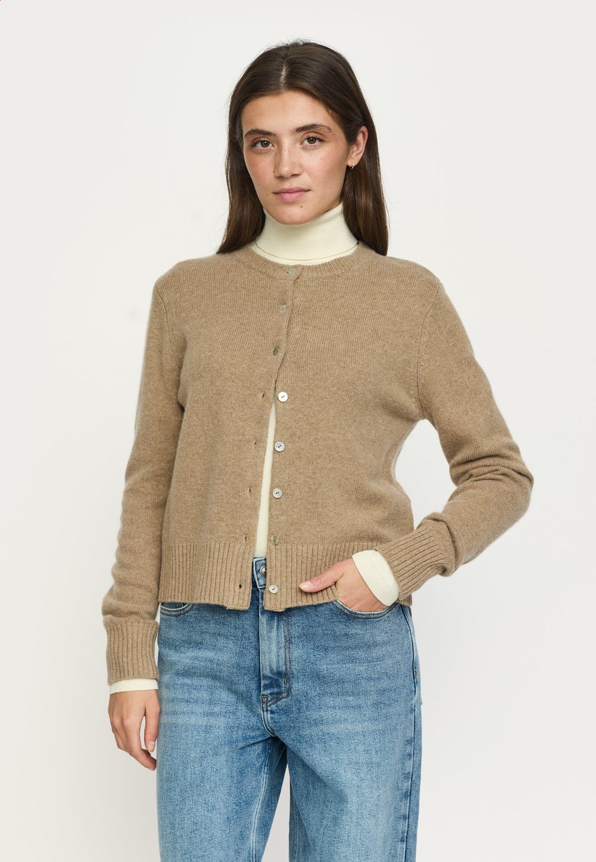 SRAvery Cardigan Knit Silver Mink, Soft Rebels