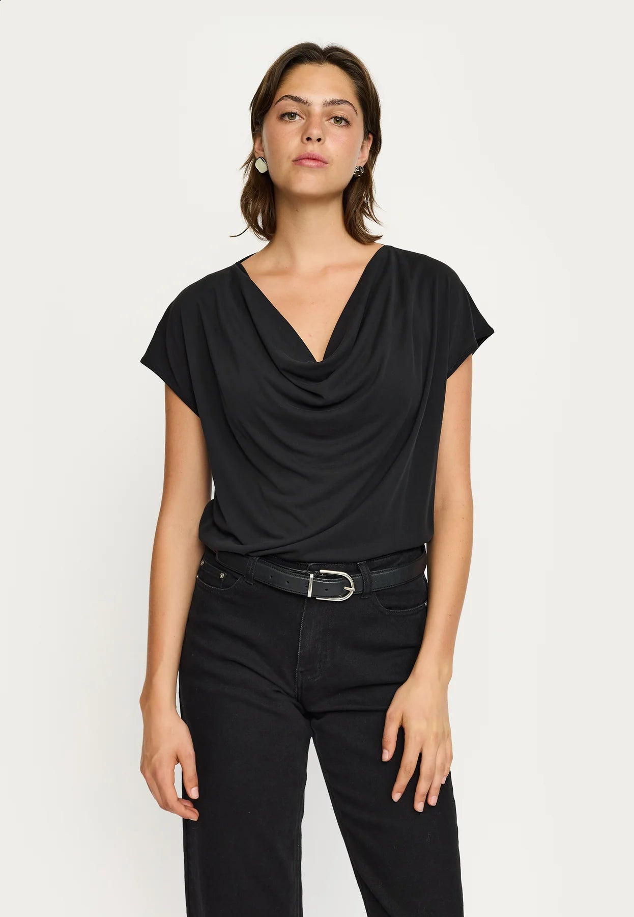 SRElla Draped Top, Black