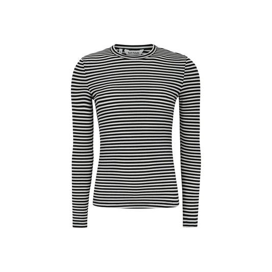 SRFenja Stripe O-neck Top Black