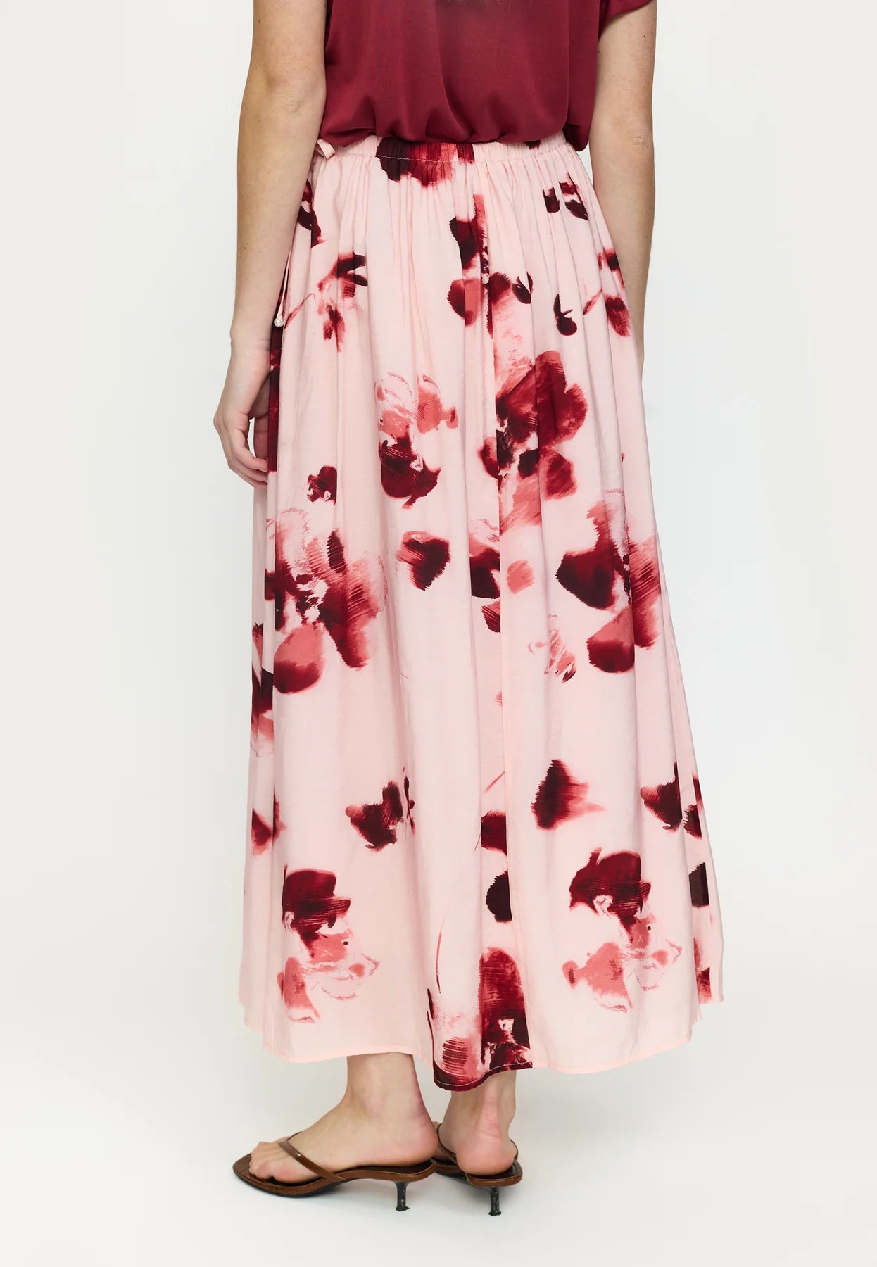 SRHaina Print Skirt, Blurred Flower Lotus