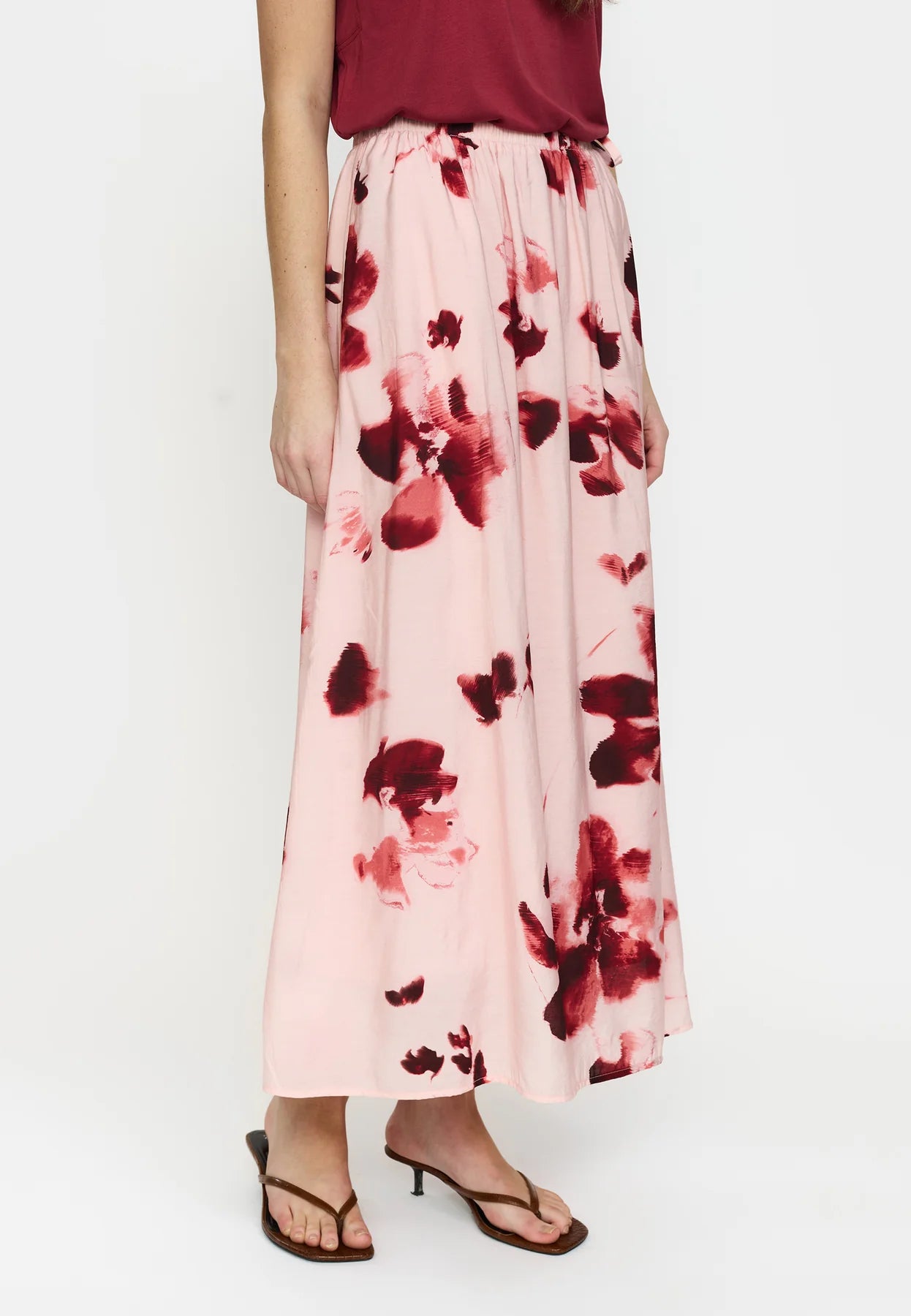 SRHaina Print Skirt, Blurred Flower Lotus