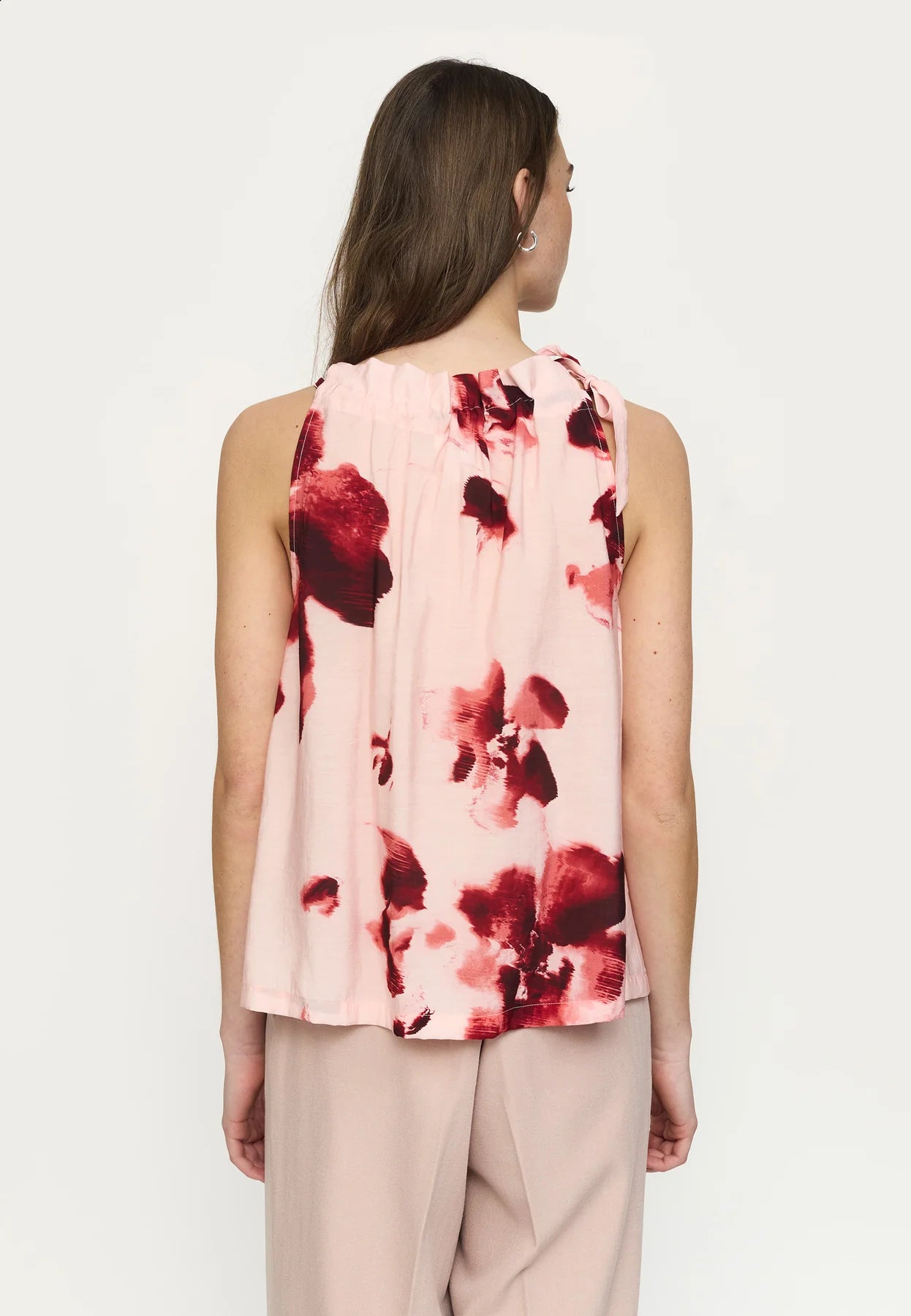 SRHaina Print Top, Blurred Flower Lotus