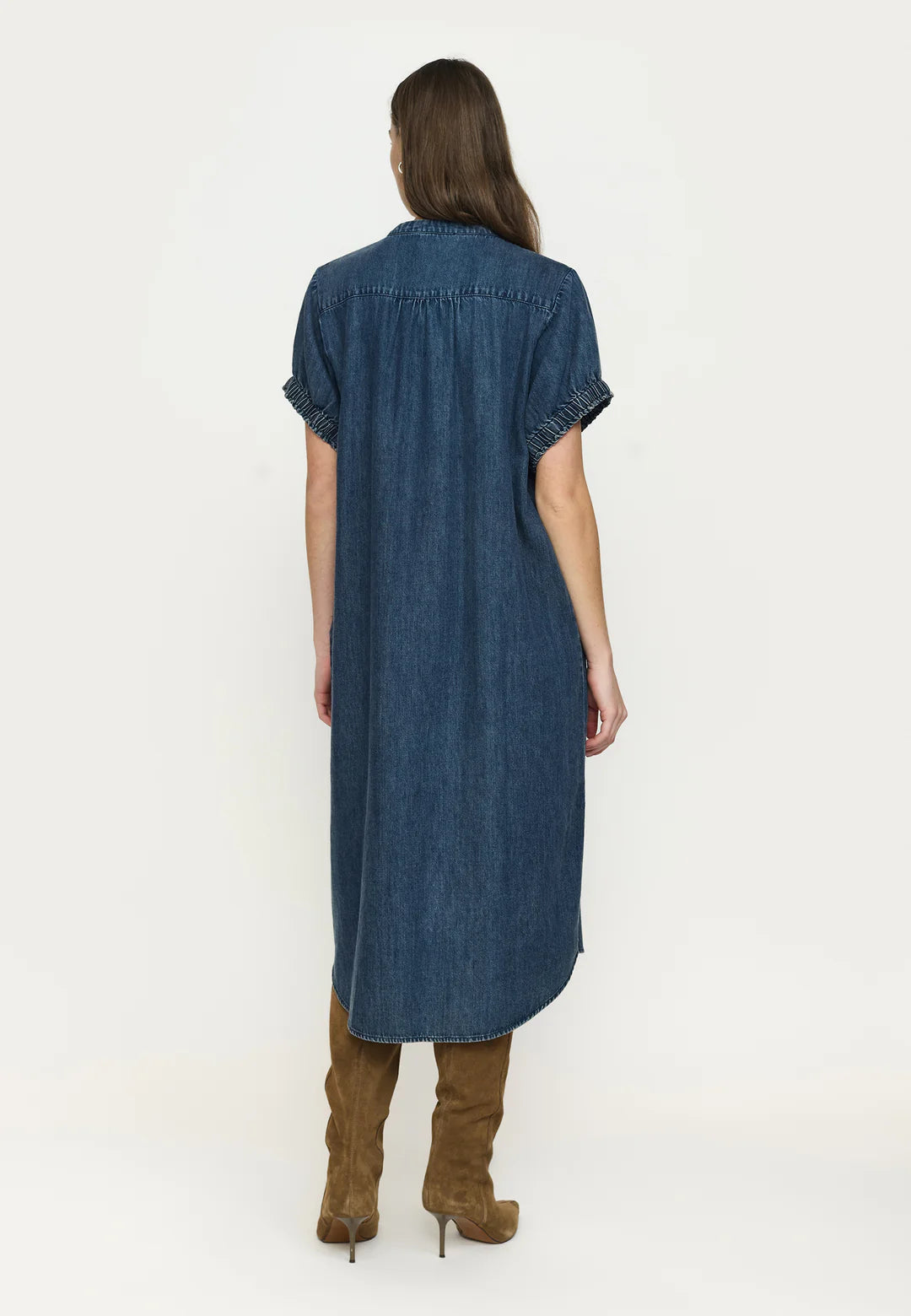 SRKeira Midi Dress, Dark Blue Denim