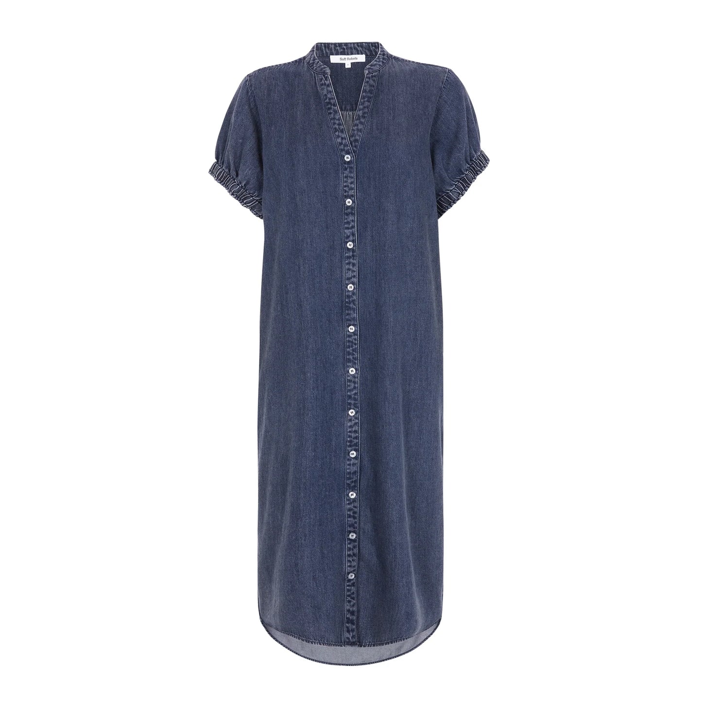 SRKeira Midi Dress Dark Blue Denim, Soft Rebels, Såininorden