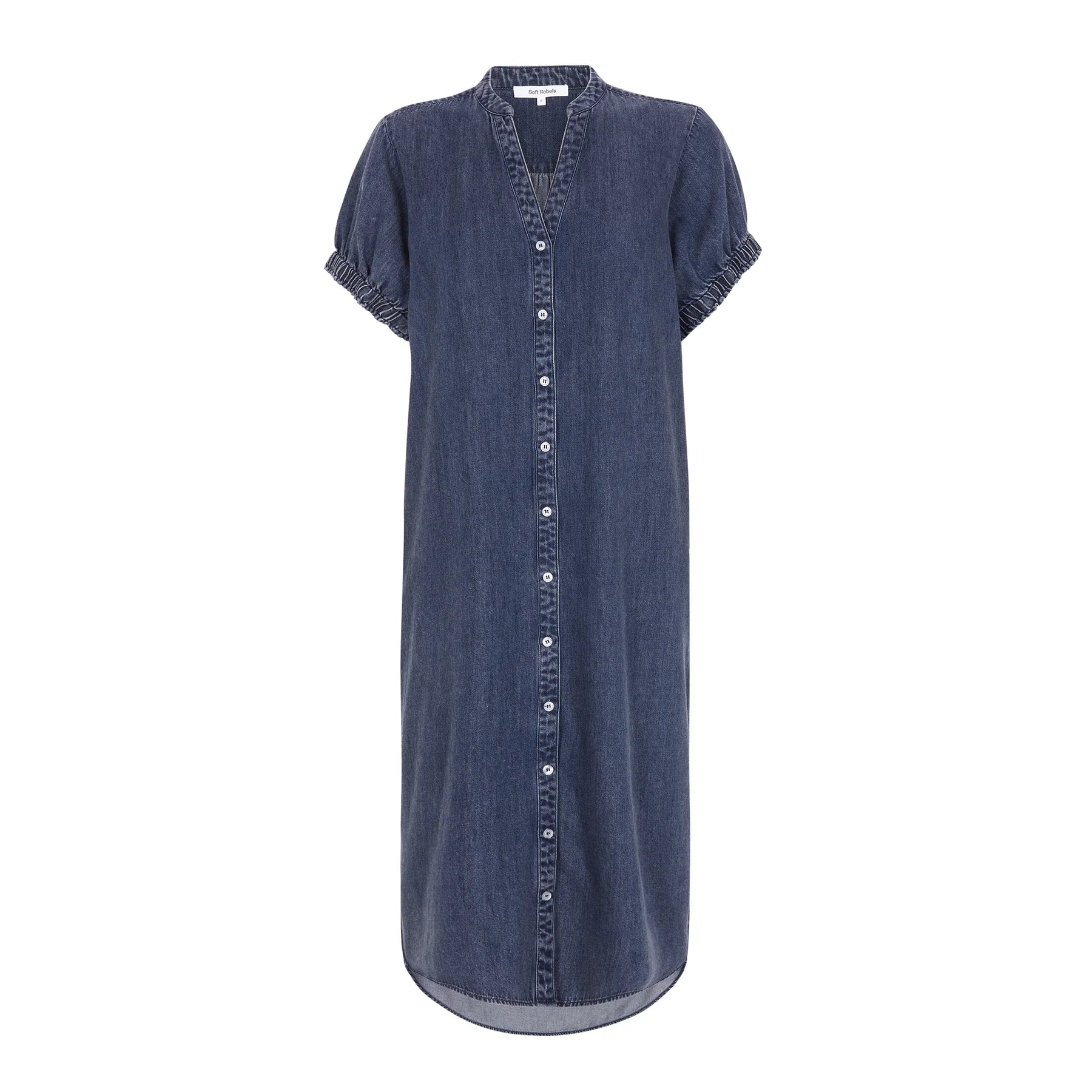 SRKeira Midi Dress Dark Blue Denim, Soft Rebels, Såininorden