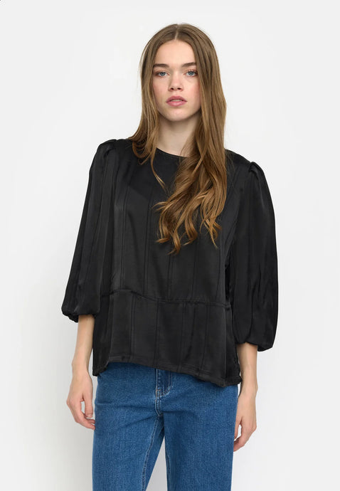 SRMadelyn Blouse Striped Jacquard Black, Såininorden