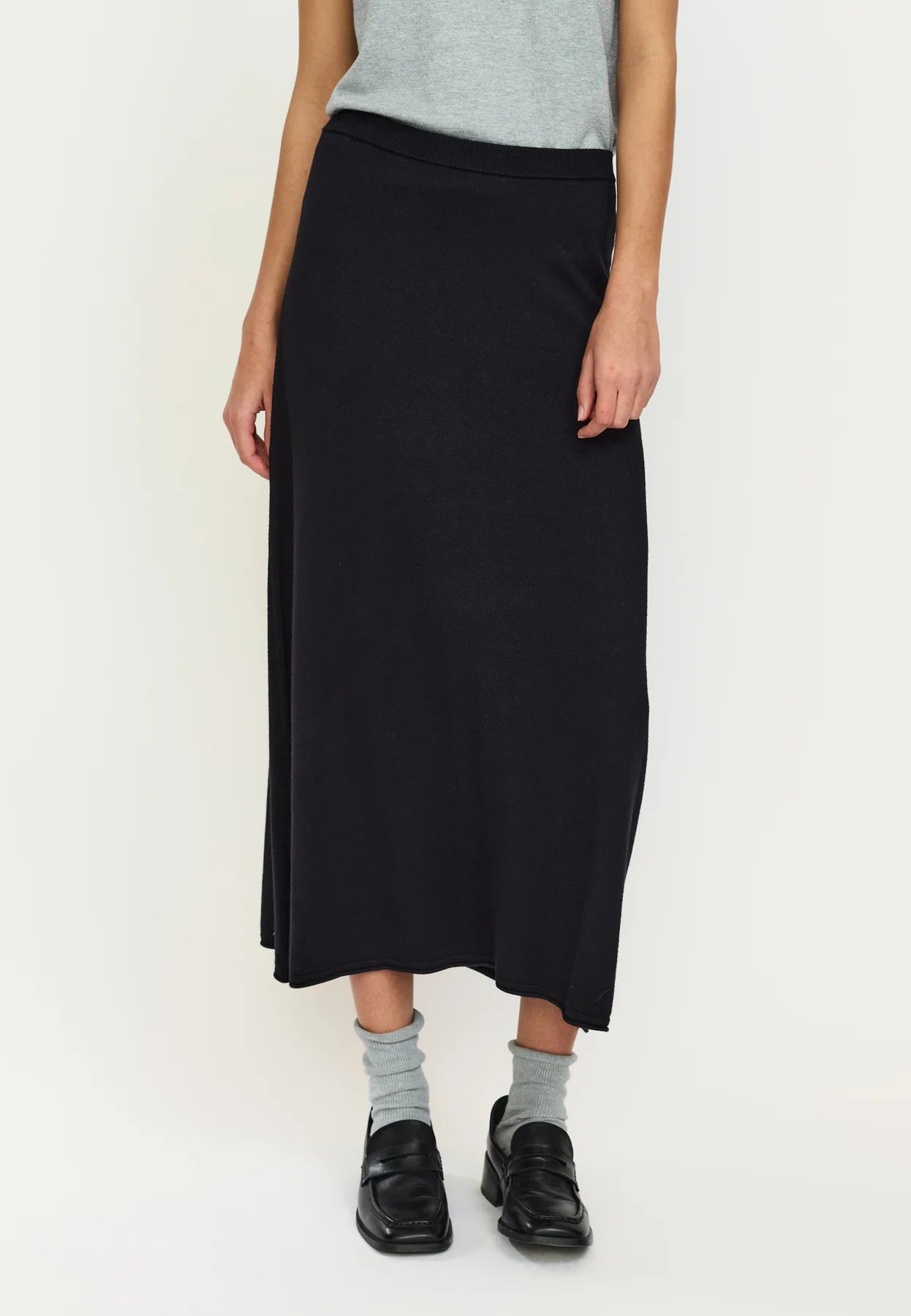 SRMarla Midi Skirt Knit, Black