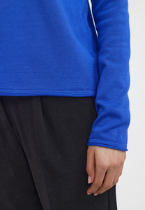 SRMarla O-Neck Roll Edge Knit, Dazzling Blue