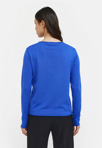 SRMarla O-Neck Roll Edge Knit, Dazzling Blue