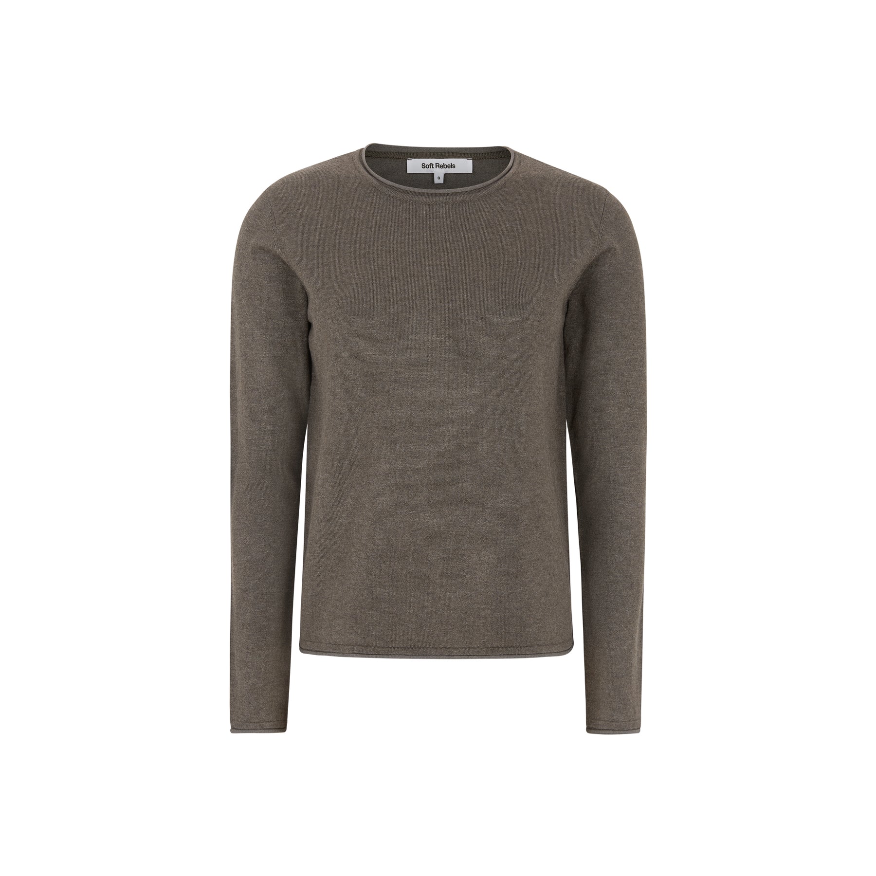 SRMarla O-Neck Roll Edge Knit, Morel Melange