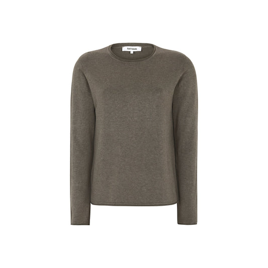 SRMarla O-neck Knit Roll Edge Canteen Melange, Soft Rebels, Såininorden