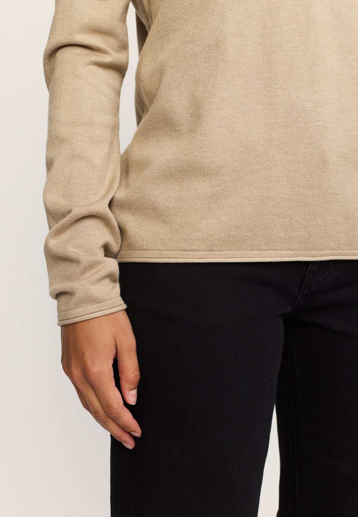 SRMarla O-Neck Roll Edge Knit, Nomad Melange