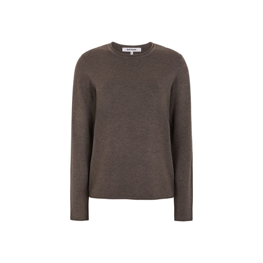 SRMarla O-neck Roll Edge Knit Coffee Quartz Melange