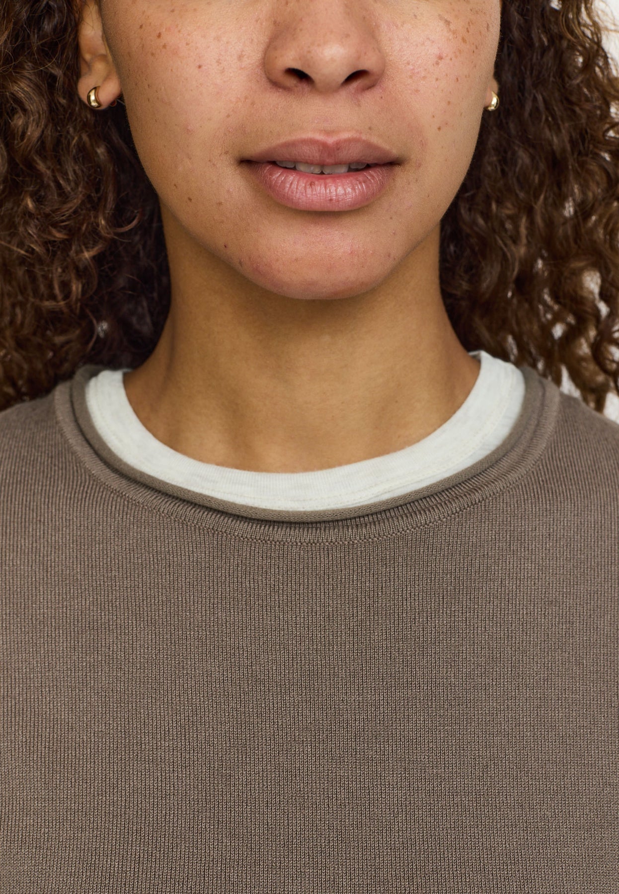 SRMarla O-neck Roll Edge Knit, Greige