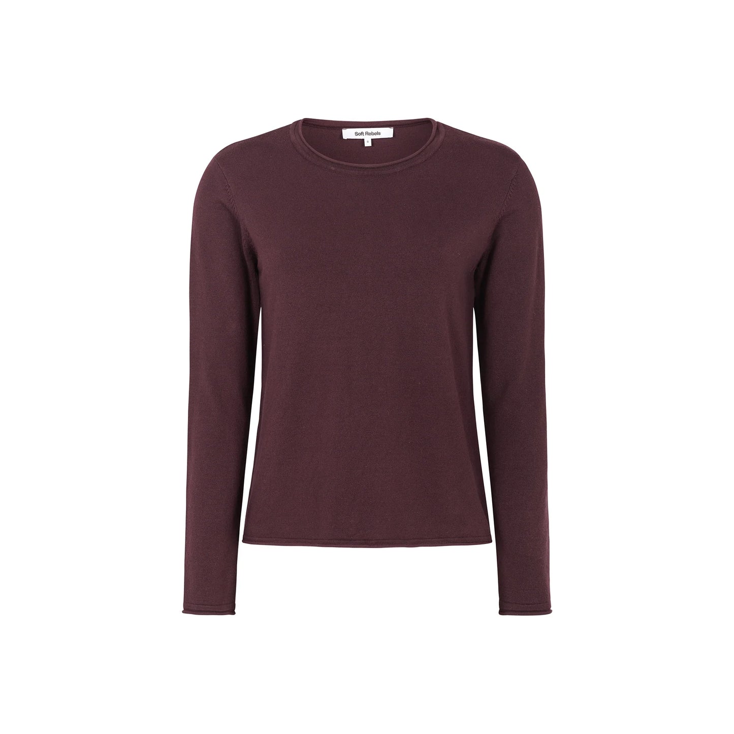 SRMarla O-neck Knit Roll Edge Vinyard Wine, Soft Rebels, Såininorden