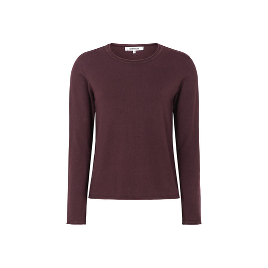 SRMarla O-neck Knit Roll Edge Vinyard Wine, Soft Rebels, Såininorden