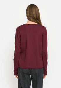 SRMarla O-Neck Roll Edge Knit, Tawny Port