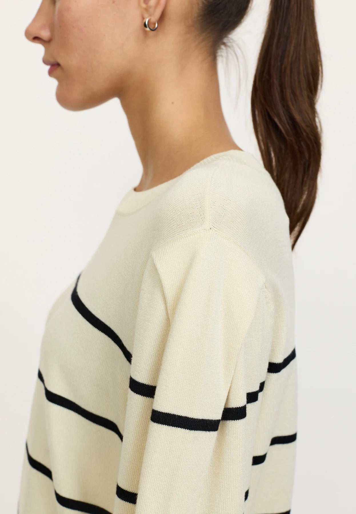 SRMarla O-neck Stripe Knit, Arctic Wolf