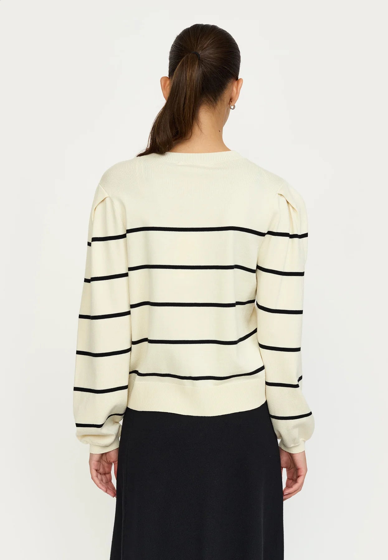 SRMarla O-neck Stripe Knit, Arctic Wolf