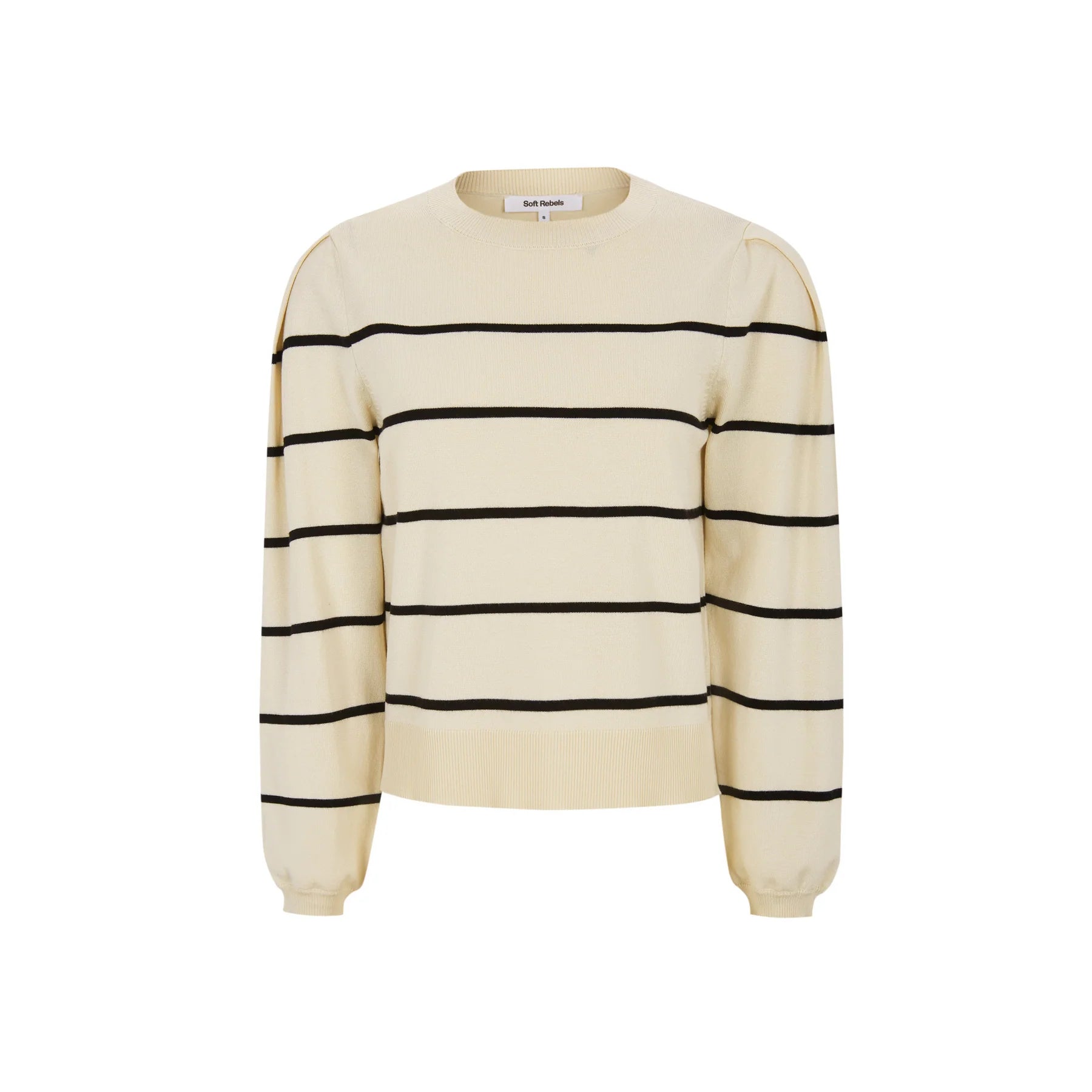 SRMarla O-neck Stripe Knit Arctic Wolf, Soft Rebels, Såininorden